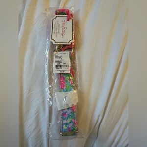 NWT LILLY PULITZER DOG COLLAR M/L MEDIUM LARGE ZANZIBAR BLUE BUNNY BUSINESS